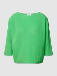 Sweter z dzianiny z dekoltem w łódkę od comma Casual Identity Zielony - 22