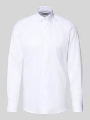 Slim Fit Business-Hemd mit Strukturmuster und Kentkragen von OLYMP Level 5 - 12