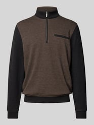 Sweatshirt mit Stehkragen von bugatti Braun - 19