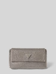 Clutch met siersteentjes, model 'ZALINA FLAP' van Guess Grijs / zwart - 8