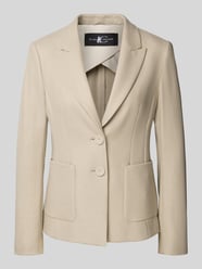 Slim fit blazer van wolmix met reverskraag van Luisa Cerano Beige - 23