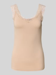 Slim Fit Tank Top aus Viskose-Mix Modell 'BARBERA' von Pieces Beige - 46