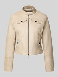 Slim Fit Jacke in Leder-Optik von Amber & June Beige - 38