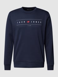 Sweatshirt met logoprint, model 'JJFLAG SWEAT CREW NECK' van Jack & Jones Blauw / turquoise - 46