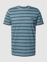 T-Shirt aus Baumwolle mit Streifenmuster von Christian Berg Men Türkis - 6