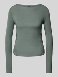 Slim Fit Langarmshirt mit seitlichen Raffungen Modell 'ELIANA' von Vero Moda Grün - 41