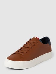 Sneaker aus echtem Leder mit Label-Prägung von Tommy Hilfiger Braun - 42