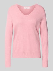 Sweter z dzianiny z mieszanki wiskozy z dekoltem w serek od Christian Berg Woman Fuksjowy - 31