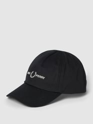 Baseballpet met labelstitching, model 'GRAPHIC BRANDED TWILL CAP' van Fred Perry Grijs / zwart - 38