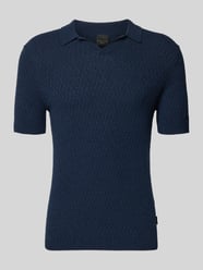 Slim Fit Strick-Poloshirt mit Strukturmuster von bugatti - 2