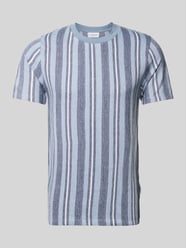 Relaxed Fit T-Shirt mit Streifenmuster Modell 'Towel striped' von Lindbergh Blau - 24