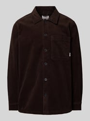 Relaxed fit overshirt met opgestikte borstzak van Lindbergh Bruin - 41