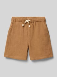 Szorty o kroju regular fit z detalem z logo od Steiff - 31