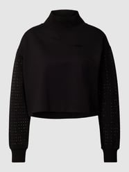 Kort sweatshirt met applicaties, model 'RHINESTONE' van DKNY PERFORMANCE Zwart - 33
