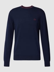 Strickpullover mit Label-Stitching von Fred Perry Blau - 6