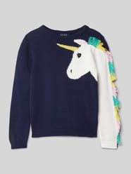 Sweter z dzianiny z prążkowanymi wykończeniami od Blue Seven - 9