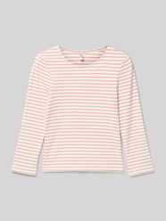 Bluzka o kroju regular fit z dzianiny z prążkowaniem model ‘MAUDE’ od Only Fuksjowy - 11