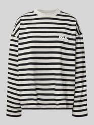 Bluzka z długim rękawem o kroju oversized z wzór w paski od Karo Kauer - 18