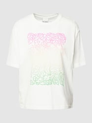 T-shirt met motiefprint, model 'Runela' van ICHI Wit - 39