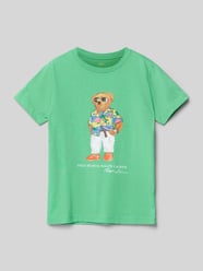 T-Shirt mit Label-Print von Polo Ralph Lauren Kids Grün - 4