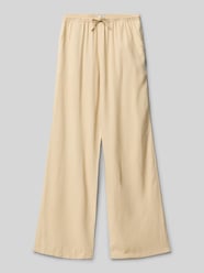 Wide Leg Stoffhose aus Viskose-Mix mit elastischem Bund von Garcia Beige - 23