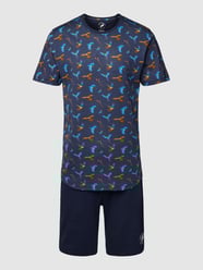Pyjama mit Allover-Muster Modell 'SHORTY' von A Fish Named Fred Gelb - 36