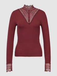 Shirt met lange mouwen en ajourpatroon, model 'TILDE' van Only Rood - 5