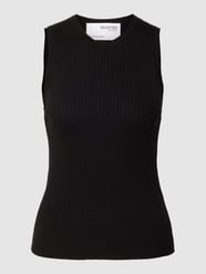 Top z dzianiny ze zrolowanym brzegiem model ‘LYDIA’ od Selected Femme Czarny - 22