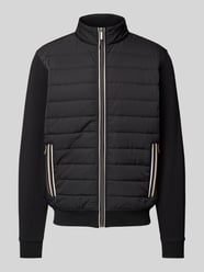 Sweatjacke mit Kontraststreifen von bugatti Schwarz - 1