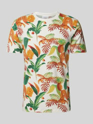 T-Shirt mit Allover-Muster Modell 'oasis' von Lindbergh Weiß - 8