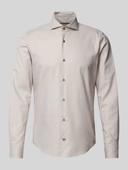 Koszula biznesowa o kroju slim fit z kołnierzykiem typu kent od JOOP! Brązowy - 8