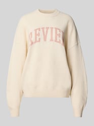 Sweter z dzianiny o kroju oversized z okrągłym dekoltem od REVIEW - 6
