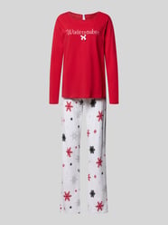 Loose Fit Pyjama mit Schleifen-Detail Modell 'Winterzauber' von LOUIS & LOUISA - 12