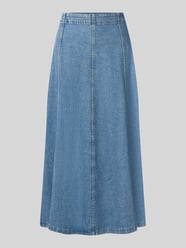Spódnica midi z czystej bawełny z tkaniny stylizowanej na denim od zero - 7