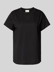 T-Shirt mit geripptem Rundhalsausschnitt von My Essential Wardrobe Schwarz - 30