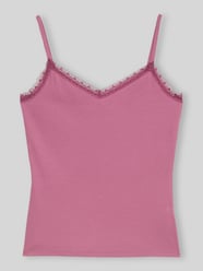 slim fit top van katoenmix van Tom Tailor Denim Fuchsia - 26
