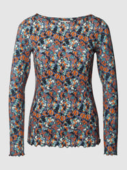 Shirt met lange mouwen, golvende zoom en all-over motief van Tom Tailor - 36