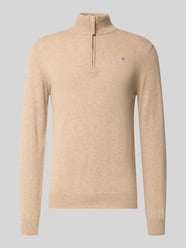 Regular Fit Pullover mit Strick-Optik aus reiner Lammwolle von Gant Beige - 27