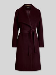 Lange jas van wol met strikceintuur van Lauren Ralph Lauren Bordeaux - 39