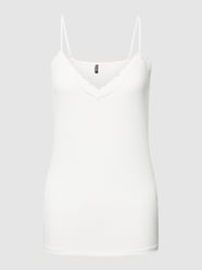 Top z obszyciem koronką model ‘KATE’ od Pieces Biały - 32