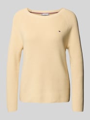 Regular fit gebreide pullover van zuiver katoen van Tommy Hilfiger Beige - 24