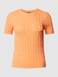 Sweter z dzianiny z wzorem warkocza od Polo Ralph Lauren Pomarańczowy - 33