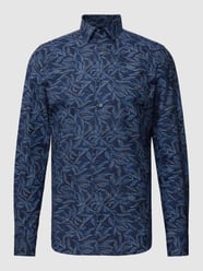 Body Fit Business-Hemd mit Allover-Muster von OLYMP Level Five Blau - 17
