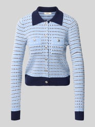 Strickjacke aus Leinen-Mix mit Polokragen Modell 'GUALEM' von SUNCOO PARIS - 6