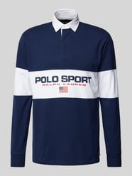 Classic Fit Poloshirt mit Label-Print von Polo Sport Blau - 47