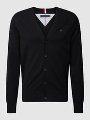 Cardigan mit Label-Stitching von Tommy Hilfiger Grau / Schwarz - 46