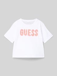 T-shirt met labelopschrift van Guess - 16