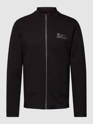 Sweatjacke mit Label-Patch von EA7 Emporio Armani Schwarz - 42