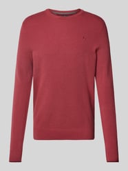 Gebreide pullover met ribboorden van Lerros Rood - 32