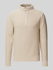 Strickpullover mit gerippten Abschlüssen Modell 'AXEL' von SELECTED HOMME Beige - 38